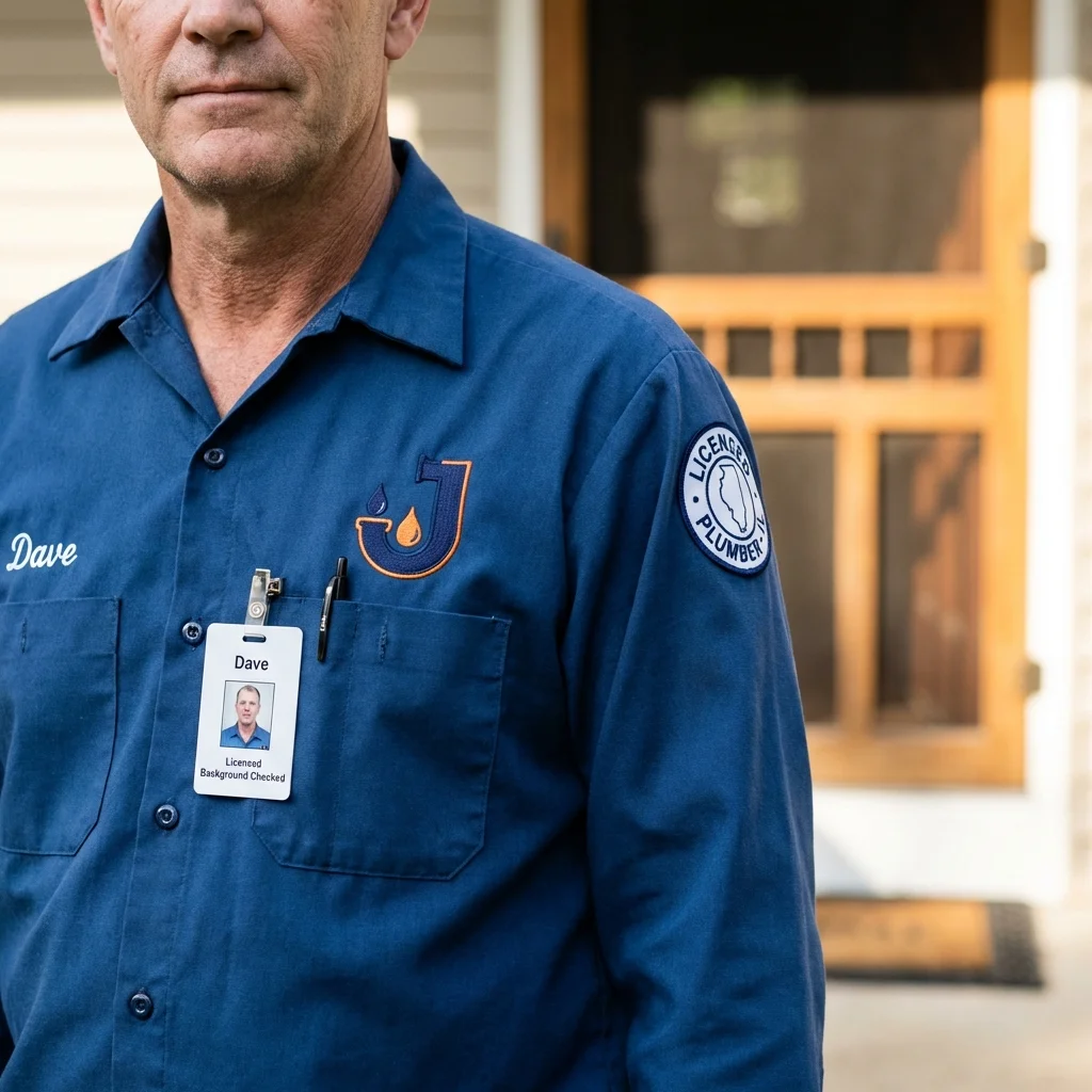 Licensed plumber showing ID badge in Princeville, HI