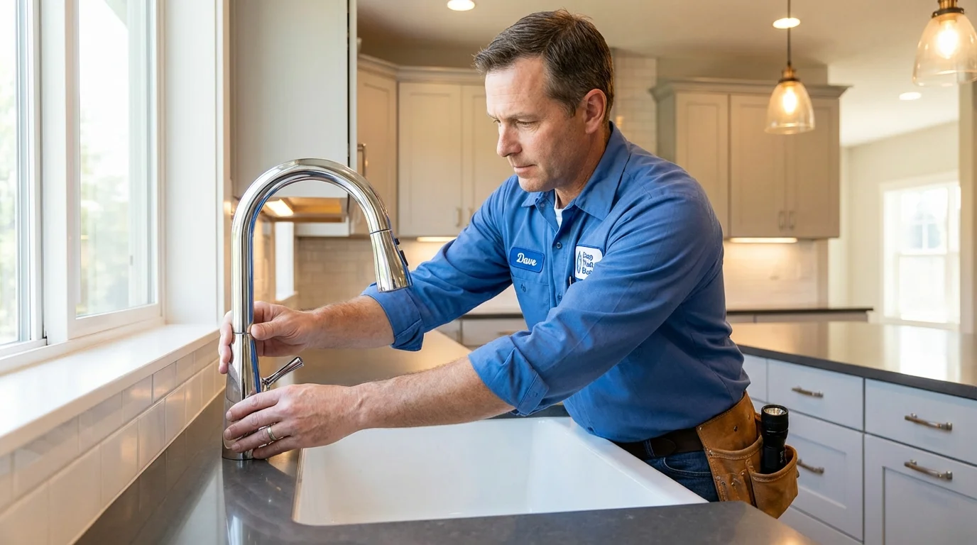 Kitchen faucet installation by Johns Plumbing LLC in Princeville